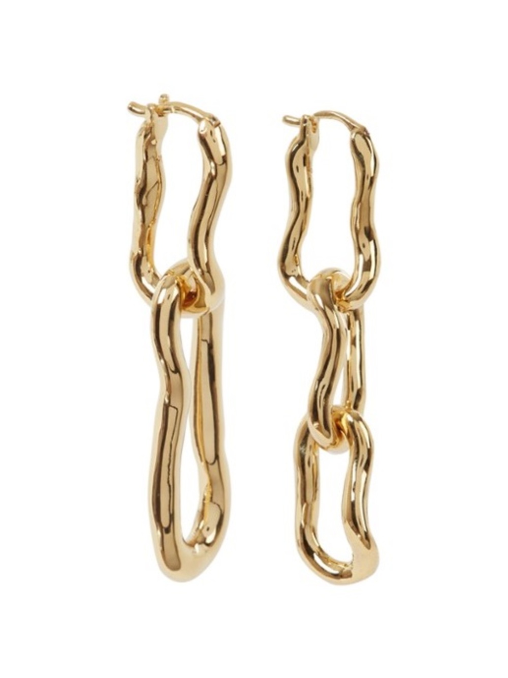 Missoma Gold Colored Molten Asymmetrical Hoop Earrings